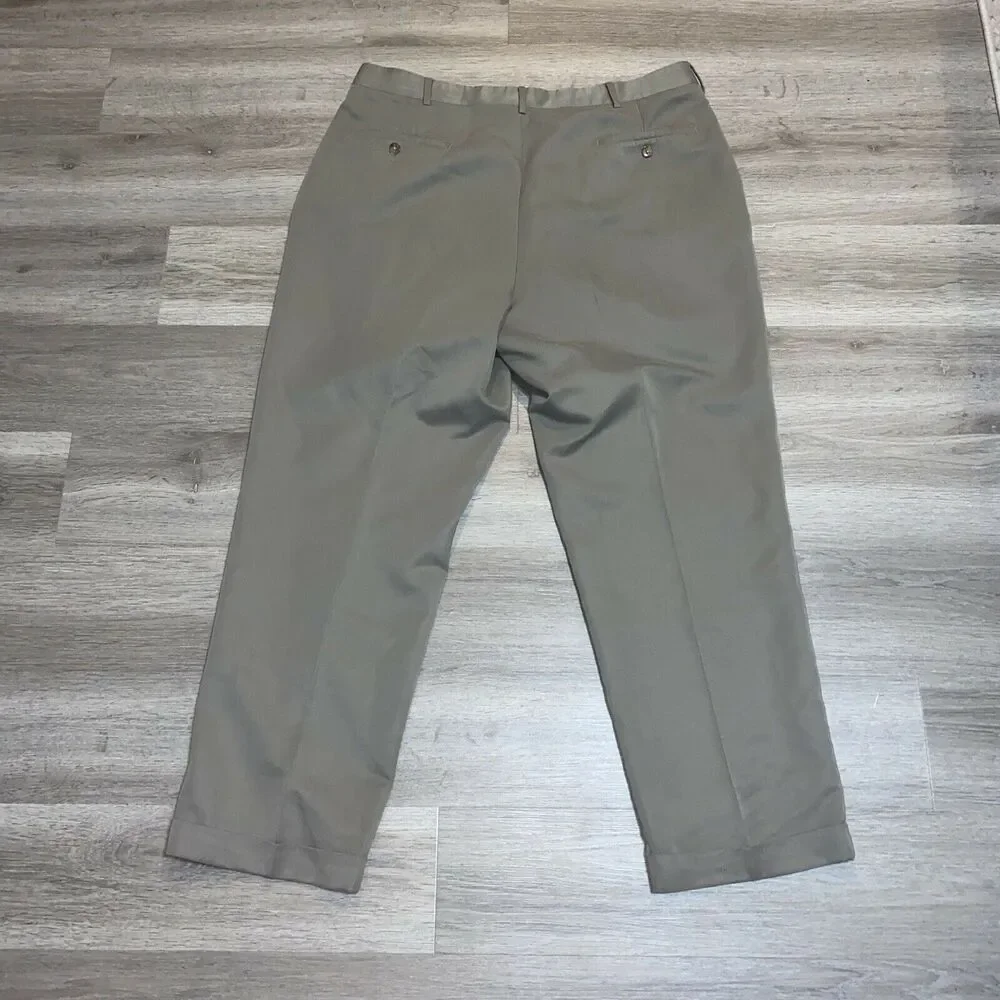 Croft & Barrow Dress Pants Mens 38x29 Dark Tan Straight Leg